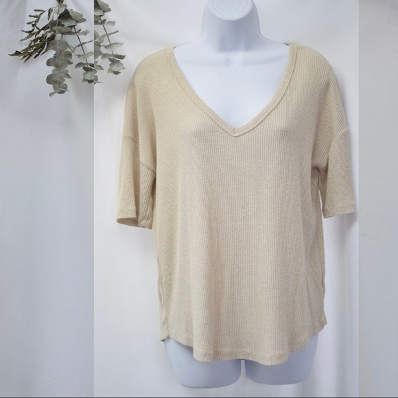 Neutral Ribbed Tee - Picture 1 of 4